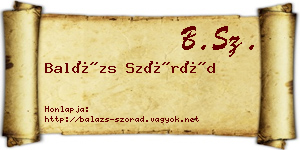 Balázs Szórád névjegykártya